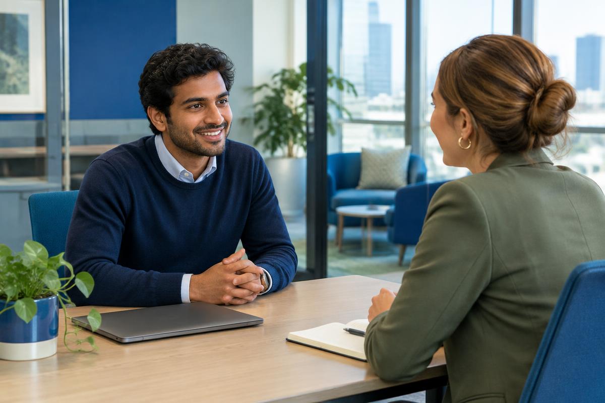 A technology professional in a career conversation