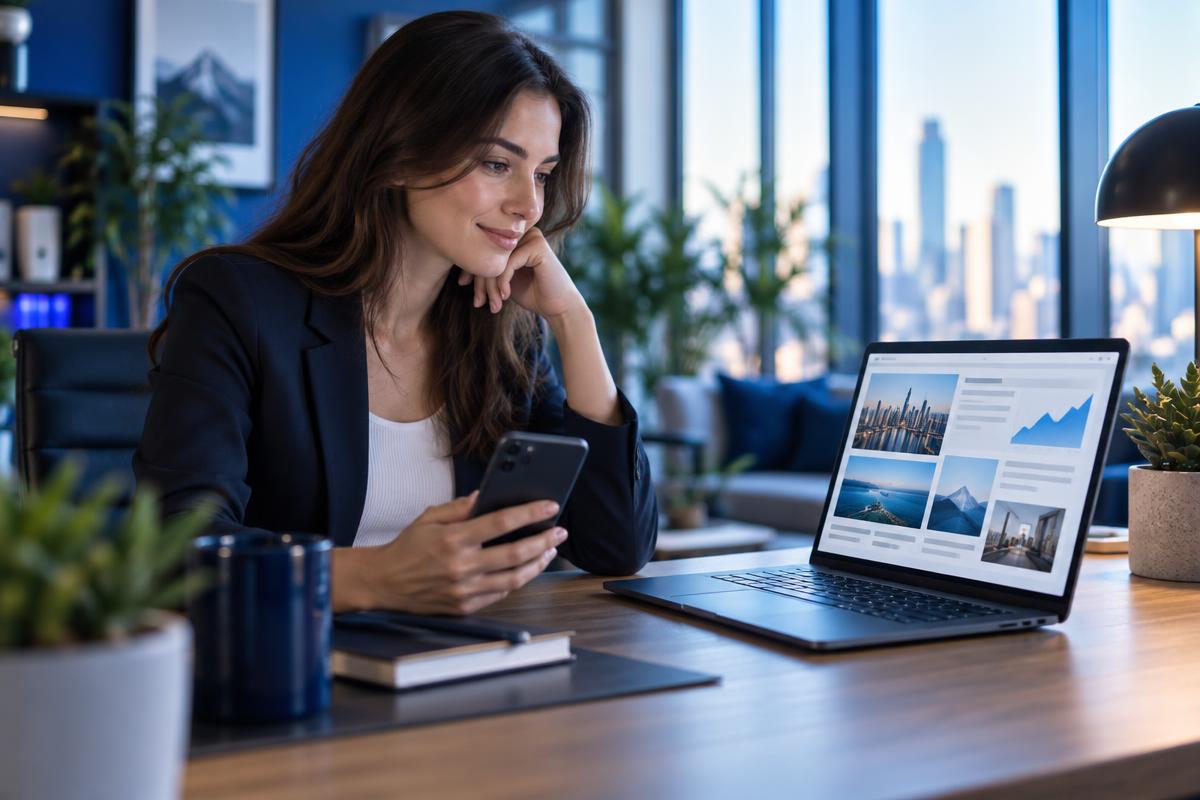 A professional reading technology news on a tablet